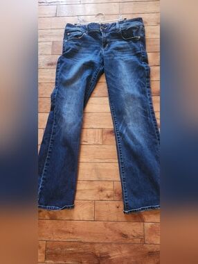 American Eagle Outfitters Slim Boot Jeans in Dark Blue Wash